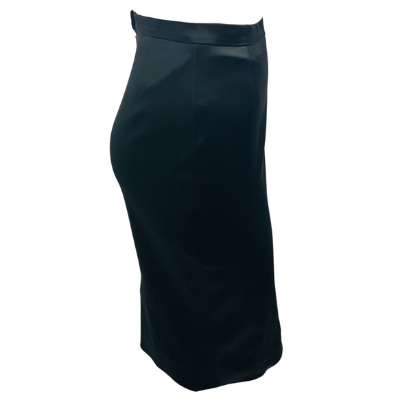 DOLCE & GABBANA BLACK STRETCH SATIN PENCIL SKIRT - Picture 2 of 6